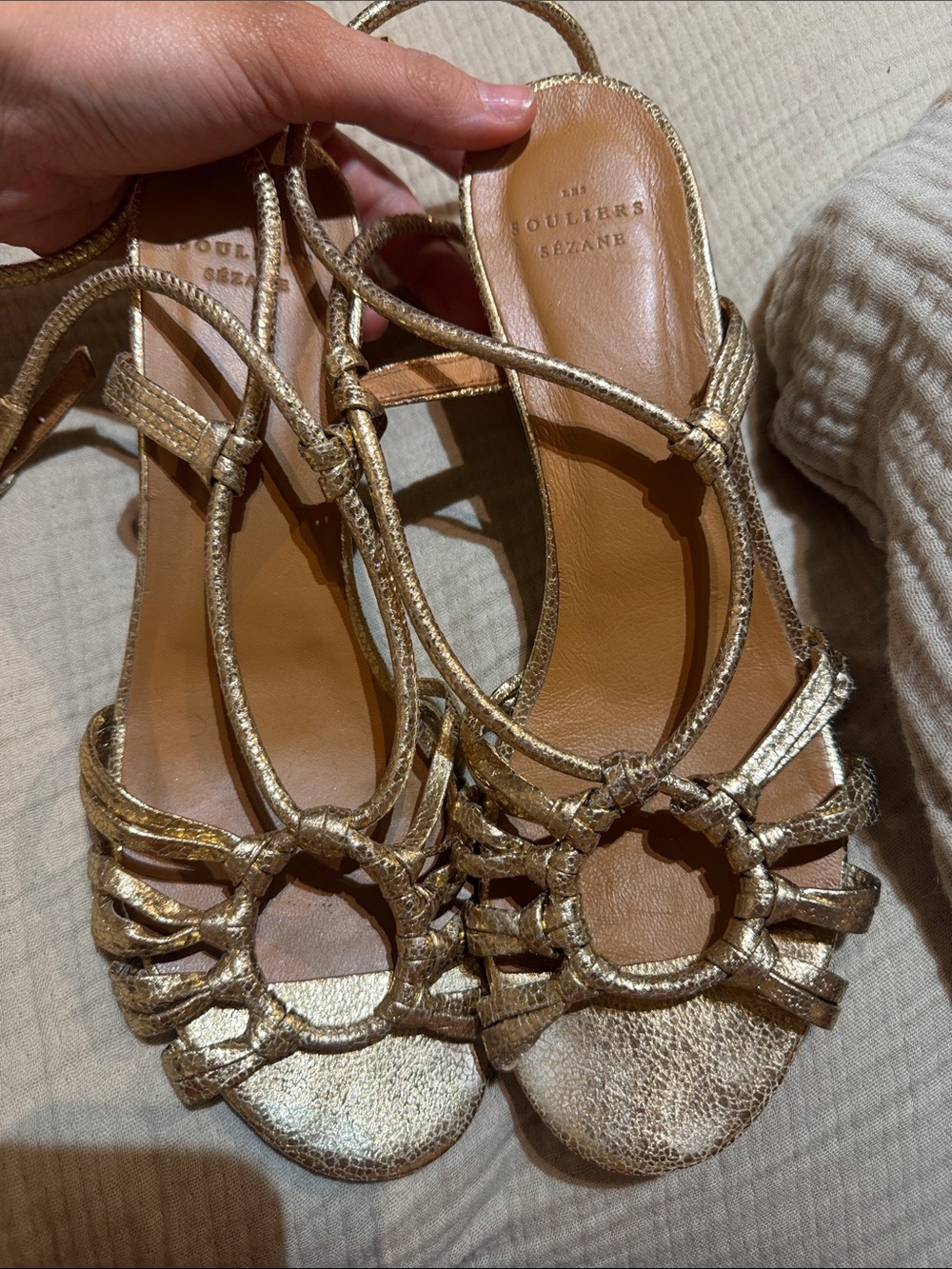 Sezane Gloria Sandals Heeled Sandals - gold